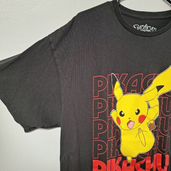 Pokémon Picachu Tee Shirt Youth XL Dark Gray Gotta Catch Em All Teen Boy - Picture 3 of 7